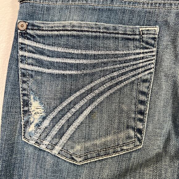 7 Seven For All Mankind Tailorless Dojo Jeans Women's Size 27 Denim Flare HEMMED - Picture 8 of 13